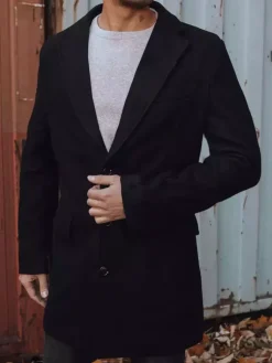 Płaszcze Męskie>Dstreet Płaszcz męski czarny CX0380z