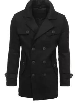 Płaszcze Męskie>Dstreet Płaszcz męski dwurzędowy czarny CX0432