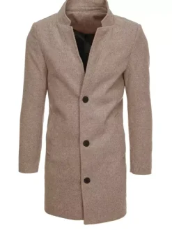 Płaszcze Męskie>Dstreet Płaszcz męski jednorzędowy brązowy CX0442