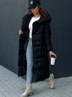 Płaszcze Damskie|Kurtki Damskie>Dstreet Płaszcz pikowany damski CLOUTIQUE czarny TY4373