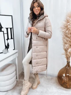 Płaszcze Damskie|Kurtki Damskie>Dstreet Płaszcz zimowy damski GRACE beżowy TY4067