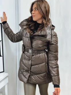 Płaszcze Damskie|Kurtki Damskie>Dstreet Płaszcz zimowy damski pikowany BLOOM mokka TY4061