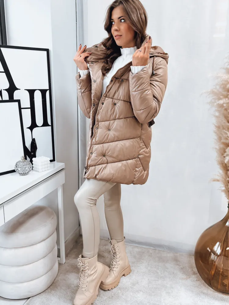 Płaszcze Damskie|Kurtki Damskie>Dstreet Płaszcz zimowy damski pikowany BLOOM kamelowy TY4060