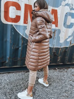 Kurtki Damskie>Dstreet Płaszczyk zimowy damska długi LESSI kamelowa TY3354