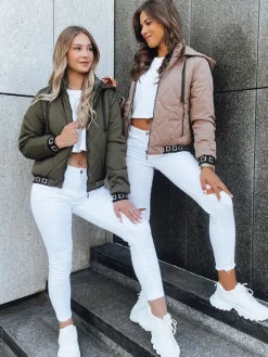 Kurtki Damskie>Dstreet Pikowana bomberka damska HEKATE beżowa TY3756