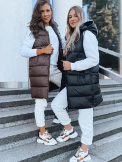 Kamizelki Damskie>Dstreet Pikowana kamizelka damska FAR AWAY czarna TY3748