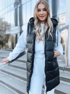 Kamizelki Damskie>Dstreet Pikowana kamizelka damska FAR AWAY czarna TY3748