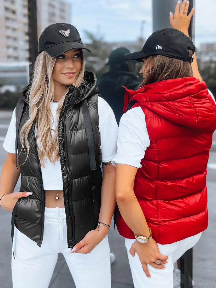 Kamizelki Damskie>Dstreet Pikowana kamizelka damska WISE OWL czarna TY3781