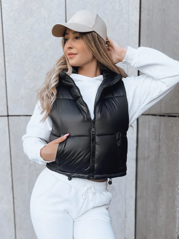 Kamizelki Damskie>Dstreet Pikowana kamizelka damska CEDAR czarna TY3780