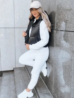 Kamizelki Damskie>Dstreet Pikowana kamizelka damska CEDAR czarna TY3780