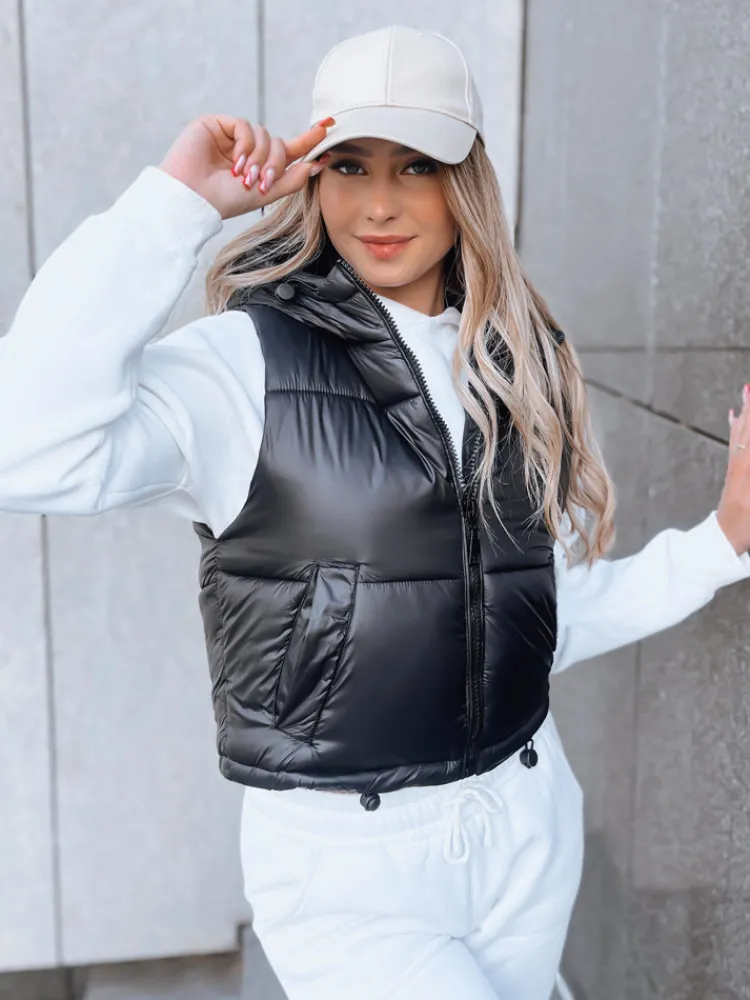 Kamizelki Damskie>Dstreet Pikowana kamizelka damska CEDAR czarna TY3780