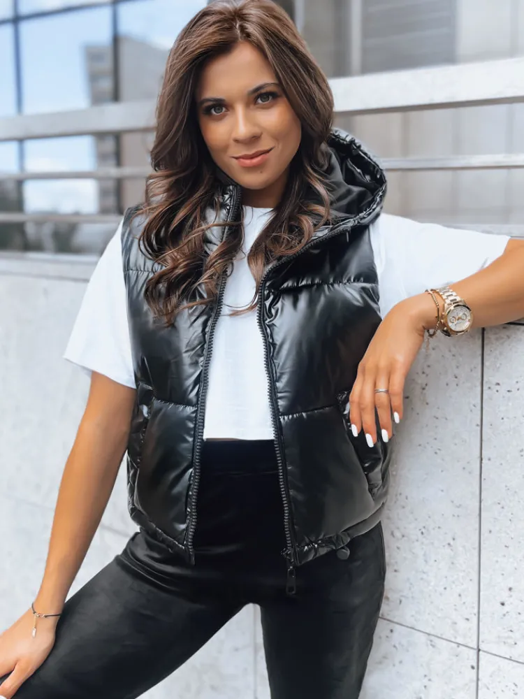 Kamizelki Damskie>Dstreet Pikowana kamizelka damska ASHE czarna TY3777