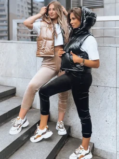 Kamizelki Damskie>Dstreet Pikowana kamizelka damska ASHE czarna TY3777