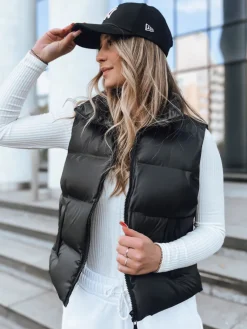 Kamizelki Damskie>Dstreet Pikowana kamizelka damska WILLOW czarna TY3796