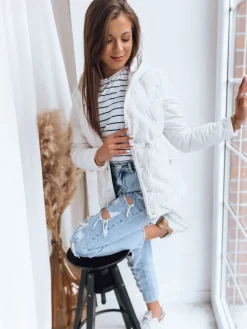 Kurtki Damskie>Dstreet Pikowana kurtka damska ALCAMO biała TY3598