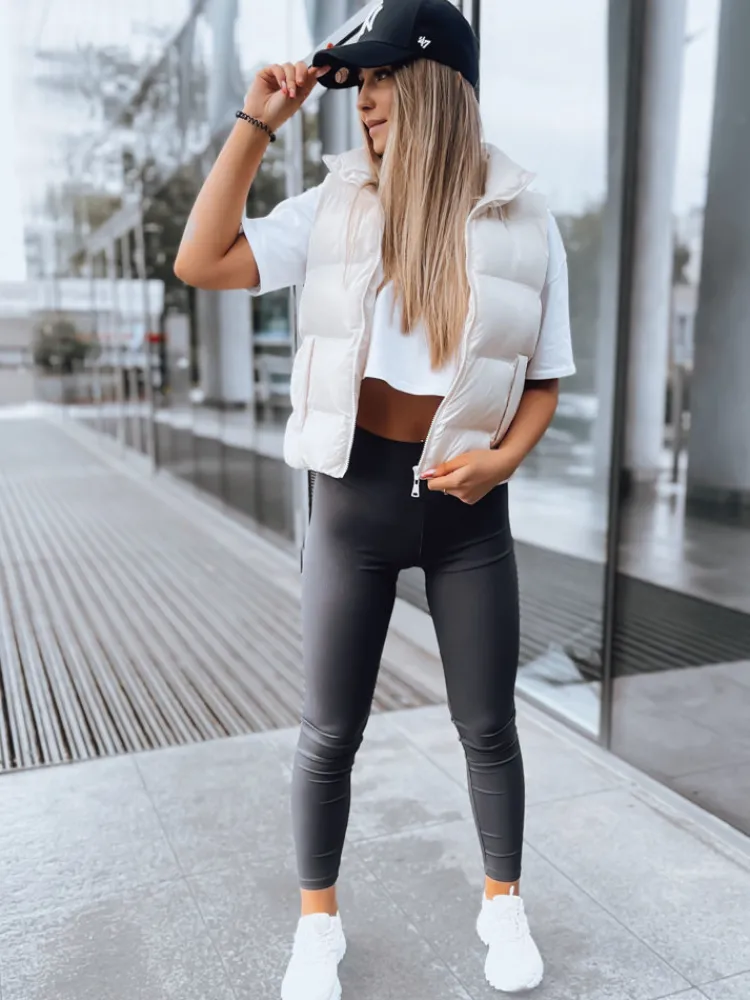 Spodnie Damskie>Dstreet Prążkowane legginsy damskie JUST szare UY1586