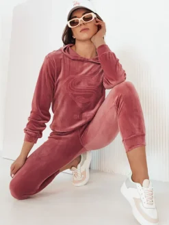 Komplety Dresowe Damskie>Dstreet Różowy dres welurowy damski Vogue Velour AY0877