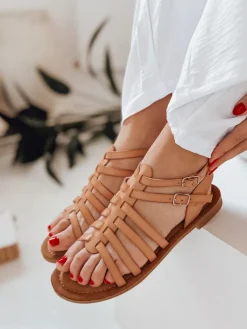 Sandały>Dstreet Sandały damskie IRALIE beżowe ZY0943