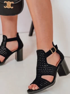 Sandały>Dstreet Sandały damskie na słupku AMIRIA czarne ZY0806