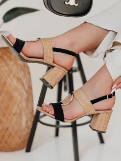 Sandały>Dstreet Sandały damskie na słupku ROMELLA czarne ZY0752