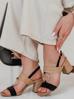 Sandały>Dstreet Sandały damskie na słupku ROMELLA czarne ZY0752