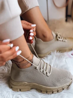 Buty Skarpetkowe|Sneakersy>Dstreet Skarpetowe sneakersy damskie STEEL THUNDER khaki ZY0345