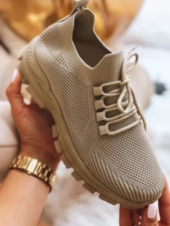 Buty Skarpetkowe|Sneakersy>Dstreet Skarpetowe sneakersy damskie STEEL THUNDER khaki ZY0345