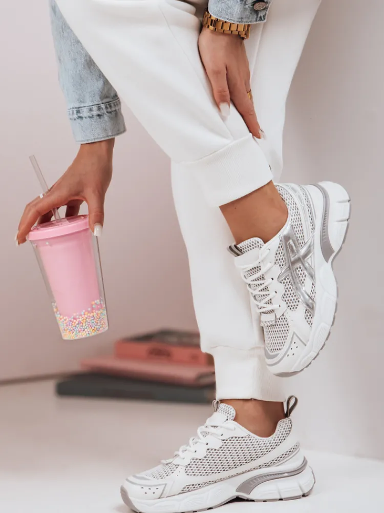 Buty Sportowe|Sneakersy>Dstreet Sneakersy damskie na grubszej podeszwie DYNAMICA srebrne ZY0595