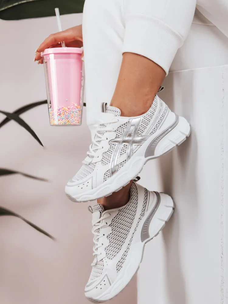 Buty Sportowe|Sneakersy>Dstreet Sneakersy damskie na grubszej podeszwie DYNAMICA srebrne ZY0595