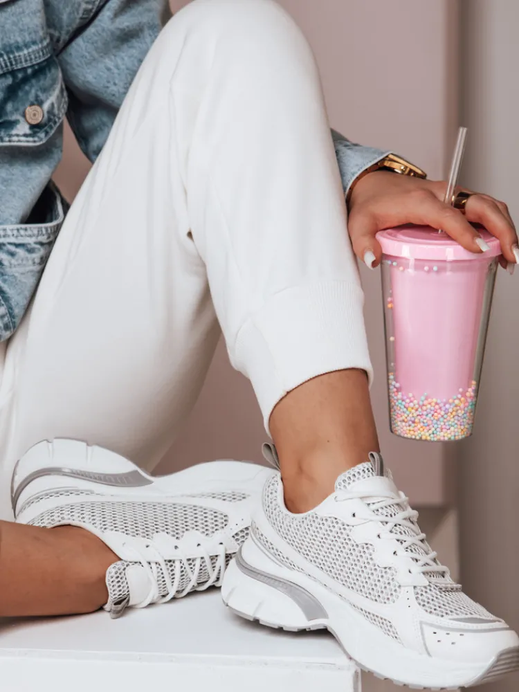 Buty Sportowe|Sneakersy>Dstreet Sneakersy damskie na grubszej podeszwie DYNAMICA srebrne ZY0595