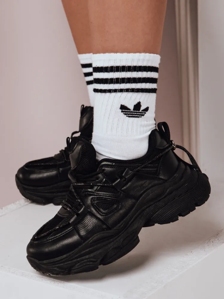 Buty Sportowe|Sneakersy>Dstreet Sneakersy damskie na grubszej podeszwie NEWMOVE czarne ZY0622