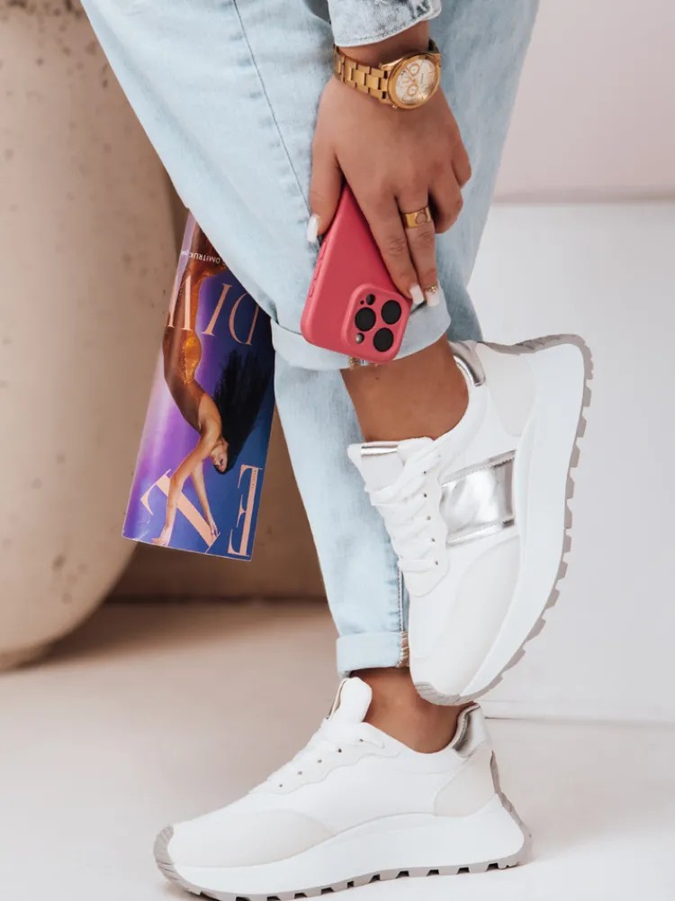 Buty Sportowe|Sneakersy>Dstreet Sneakersy damskie na płaskiej podeszwie NEWSTREET białe ZY0588