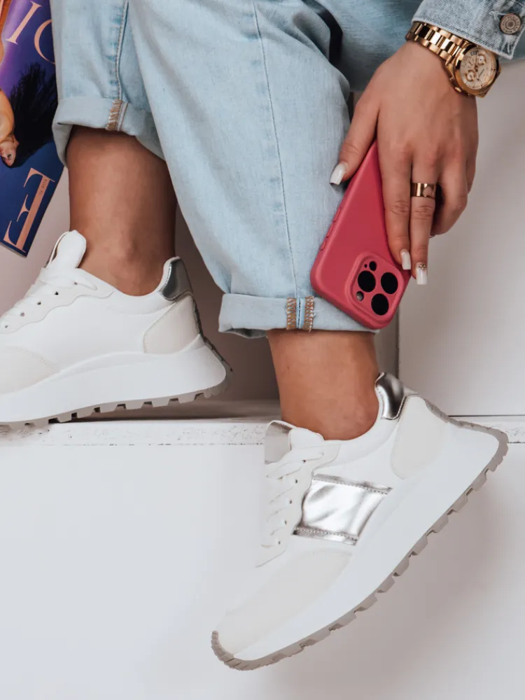 Buty Sportowe|Sneakersy>Dstreet Sneakersy damskie na płaskiej podeszwie NEWSTREET białe ZY0588