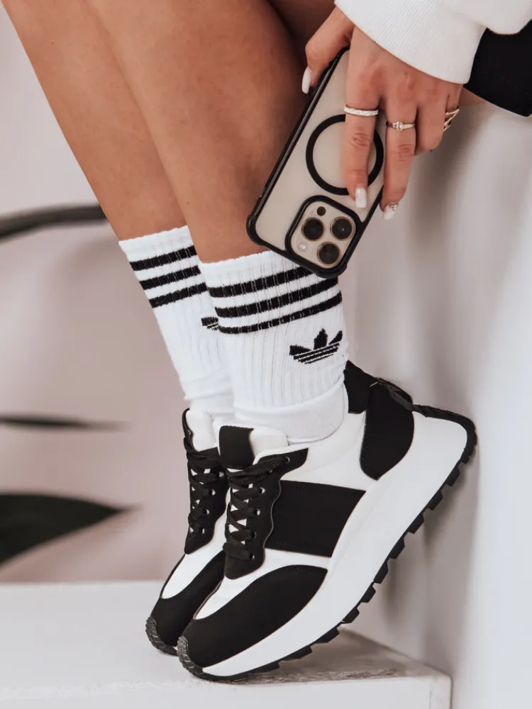 Buty Sportowe|Sneakersy>Dstreet Sneakersy damskie na płaskiej podeszwie NEWSTREET czarne ZY0587