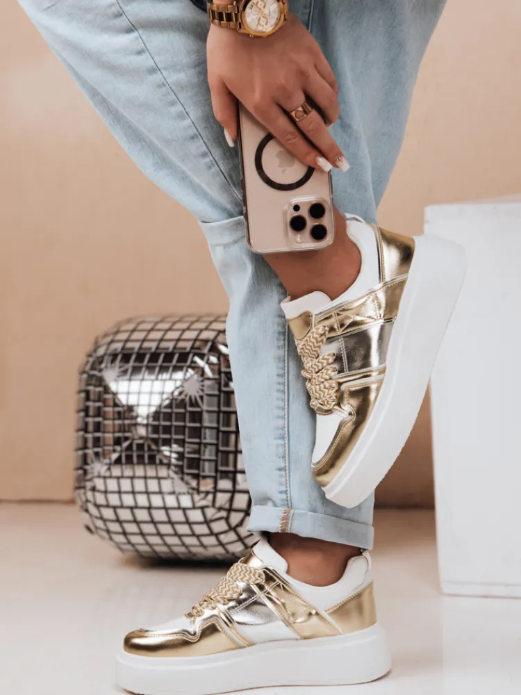 Buty Sportowe|Sneakersy>Dstreet Sneakersy damskie na platformie HYPERWAY złote ZY0621