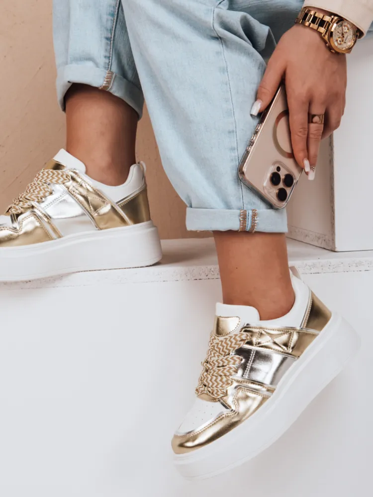Buty Sportowe|Sneakersy>Dstreet Sneakersy damskie na platformie HYPERWAY złote ZY0621
