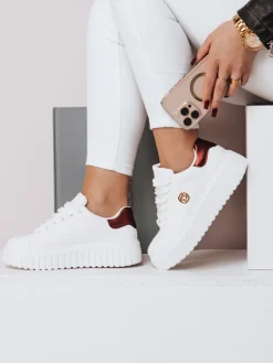 Buty Sportowe|Sneakersy>Dstreet Sneakersy damskie na platformie MODISHE bordowe ZY0602