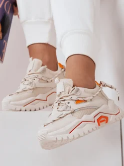 Buty Sportowe|Sneakersy>Dstreet Sneakersy damskie ORIS beżowe ZY0098