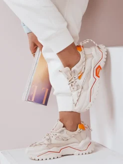 Buty Sportowe|Sneakersy>Dstreet Sneakersy damskie ORIS beżowe ZY0098