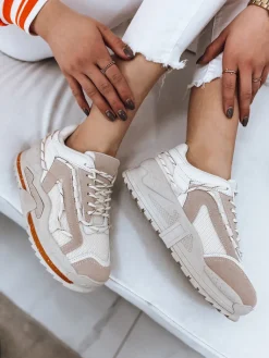 Buty Sportowe|Sneakersy>Dstreet Sneakersy damskie RINSA beżowe ZY0101