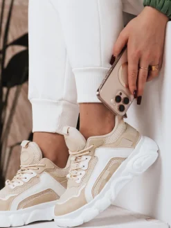 Buty Sportowe|Sneakersy>Dstreet Sneakersy damskie TIRA beżowe ZY0107