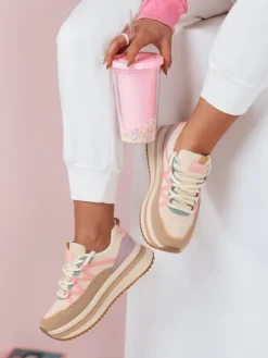Buty Sportowe|Sneakersy>Dstreet Sneakersy damskie ZENSHO beżowy ZY0593