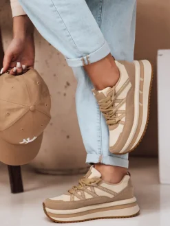 Buty Sportowe|Sneakersy>Dstreet Sneakersy damskie ZENSHO khaki ZY0623