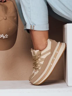 Buty Sportowe|Sneakersy>Dstreet Sneakersy damskie ZENSHO khaki ZY0623
