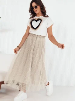 Wyjątkowe Okazje|Spódnice>Dstreet Spódnica tiulowa FLISS beżowa CY0424