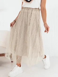 Wyjątkowe Okazje|Spódnice>Dstreet Spódnica tiulowa FLISS beżowa CY0424