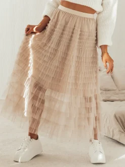 Wyjątkowe Okazje|Spódnice>Dstreet Spódniczka PASTELLA beżowa CY0422