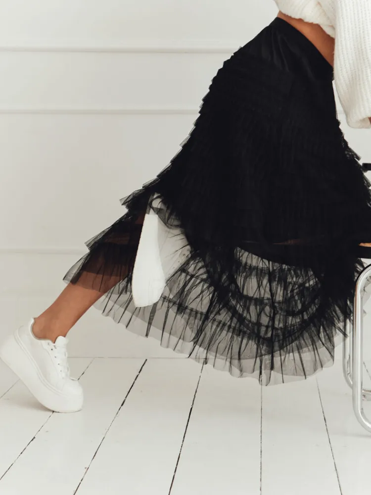 Wyjątkowe Okazje|Spódnice>Dstreet Spódniczka PASTELLA czarna CY0421