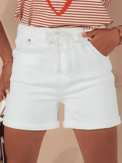Spodenki Damskie>Dstreet Spodenki damskie BEACH VIBE białe SY0389
