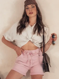 Spodenki Damskie>Dstreet Spodenki damskie BEACH VIBE różowe SY0390